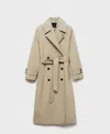 Mango Women's Long Oversized Double-breasted Trench Coat In Khaki