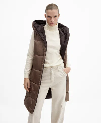 MANGO WOMEN'S LONG QUILTED VEST