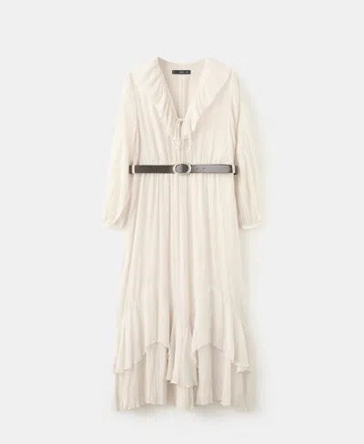 Mango Women's Long Ruffled Dress In Neutral