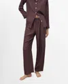 Mango Habotai Silk Pajama Pants In Purple