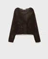 Mango Long-sleeved Crochet Sweater Chocolate In Brown