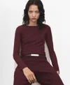 Mango Women's Long-sleeved Fine-knit Sweater In Red