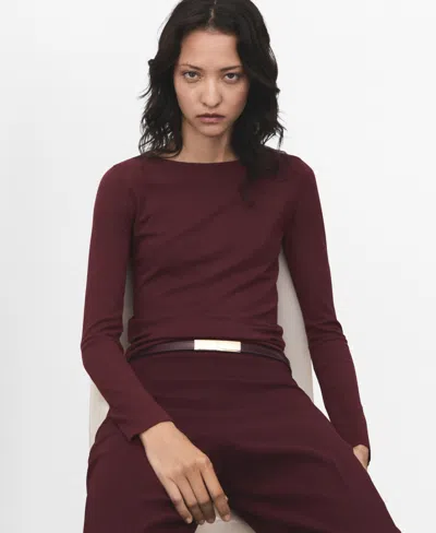 Mango Women's Long-sleeved Fine-knit Sweater In Red