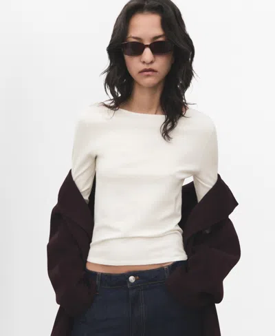 Mango Women's Long-sleeved Fine-knit Sweater In Sand