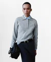 Mango Polo Sweater In Gray