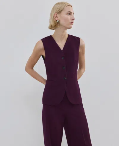 Mango Long Suit-style Jumpsuit Plum In Purple