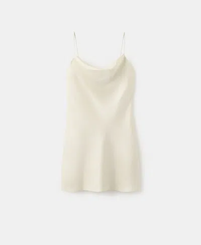 Mango Women's Low-cut Neckline Satin Dress In Animal Print