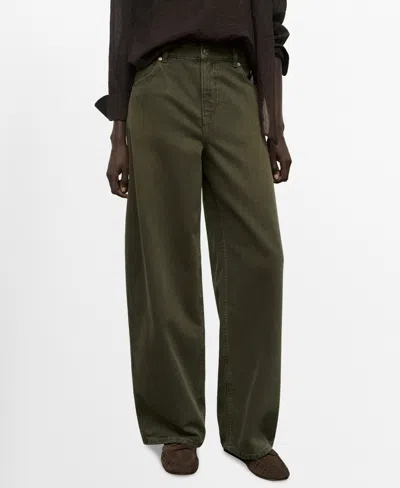 Mango Low Rise Barrel Leg Jeans In Multi