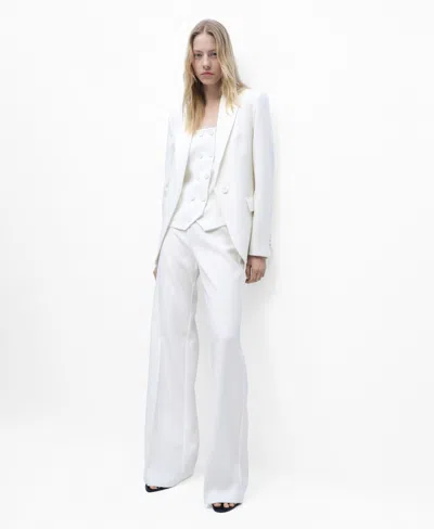 MANGO WOMEN'S LOW-RISE STRAIGHT SUIT PANTS