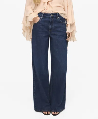 Mango Women's Low-rise Wide-leg Jeans In Blue