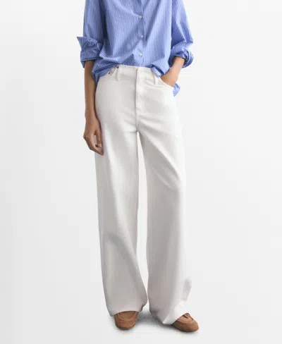 Mango Women's Low-rise Wide-leg Jeans In Multi