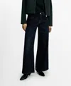 Mango Wideleg Jeans With Pockets Black Denim In Open Blue