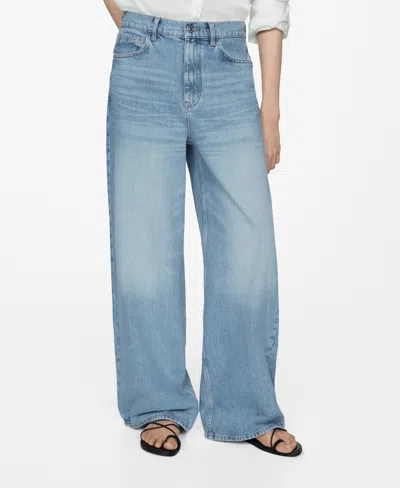 Mango High-rise Balloon Jeans Medium Blue