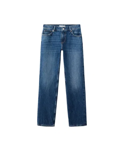 Mango Women's Low-rise Slim Denim Jeans In Dark Blue