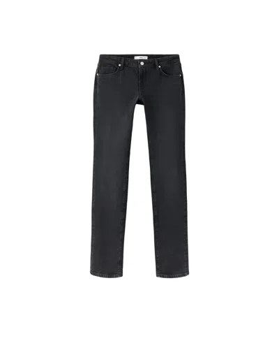 Mango Women's Low-rise Slim Jeans In Black Denim