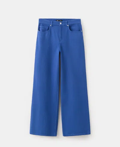 Mango Women's Low-rise Wideleg Jeans In Blue