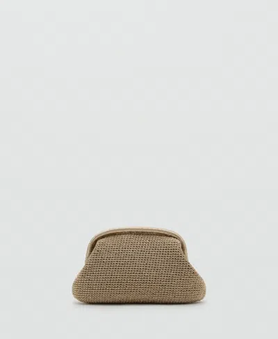 Mango Women's Lurex Clutch Bag In Gold