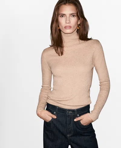 Mango Women's Lurex Perkins-neck Sweater In Neutral