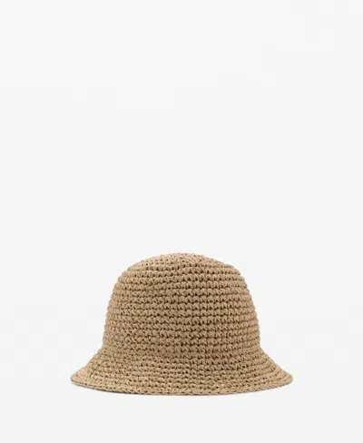 Mango Women's Lurex Straw Bucket Hat