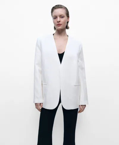 Mango Women's Lyocell And Linen-blend Jacket In White