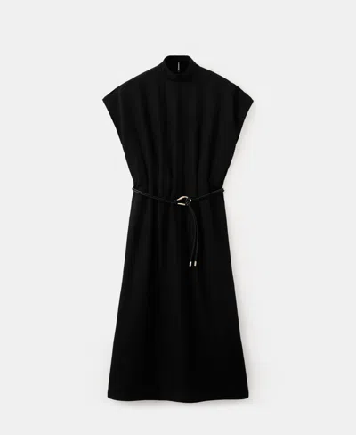 Mango Women's Lyocell Belt Dress In Black