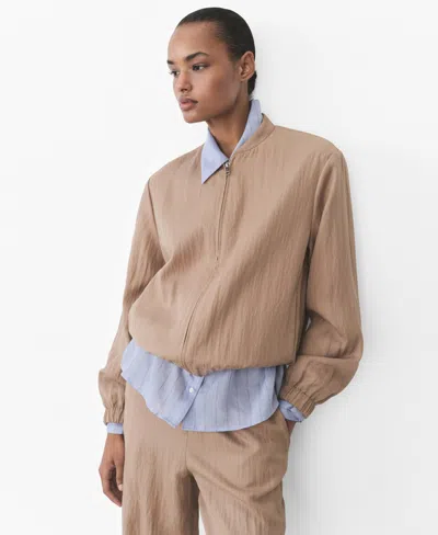 MANGO WOMEN'S LYOCELL BOMBER JACKET