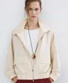 Mango Featuring Hailey Bieber Bomber Jacket In Neutral