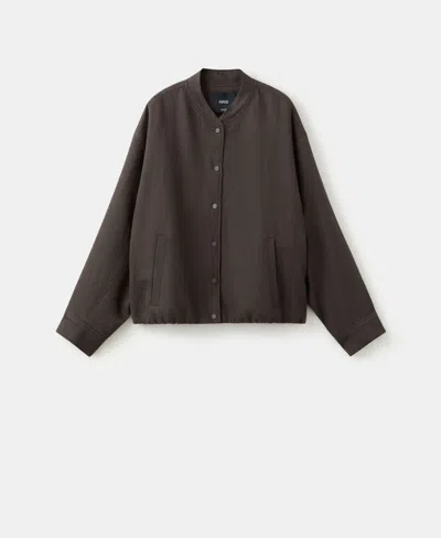 Mango Women's Lyocell Bomber Jacket In Brown