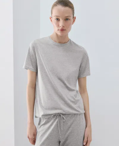 Mango Women's Lyocell Cotton Short-sleeve T-shirt In Gray