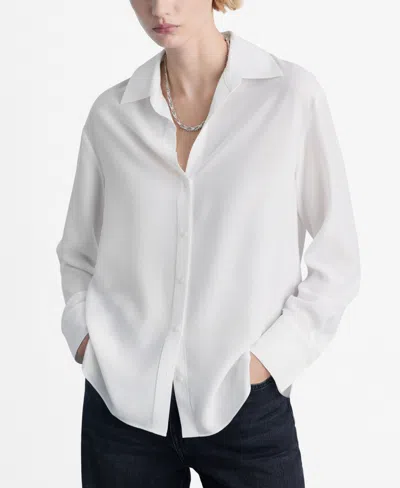 Mango Women's Lyocell Fluid Shirt In Off White
