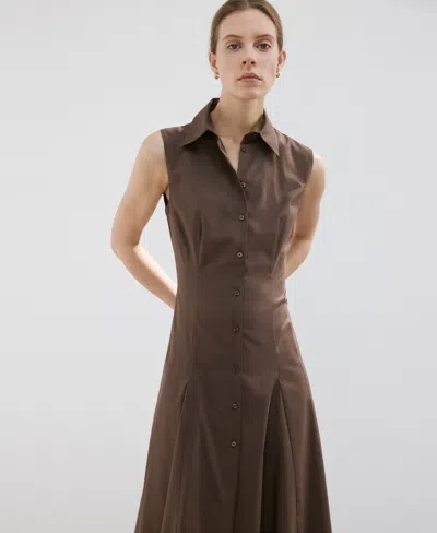 Mango Women's Lyocell Shirt Dress In Brown