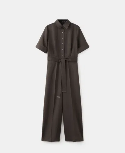Mango Women's Lyocell Shirt Jumpsuit In Brown