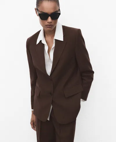 Mango Women's Lyocell Suit Jacket In Brown