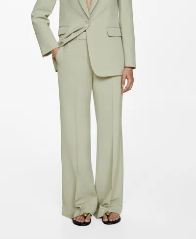 Mango Straight-fit Suit Trousers Pastel Green In Vert Pastel