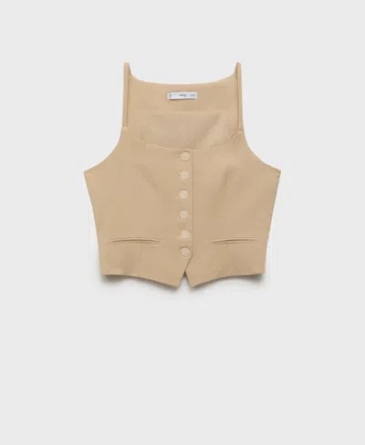 Mango Women's Lyocell Suit Vest In Nude