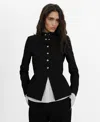 Mango Peplum Jacket In Black