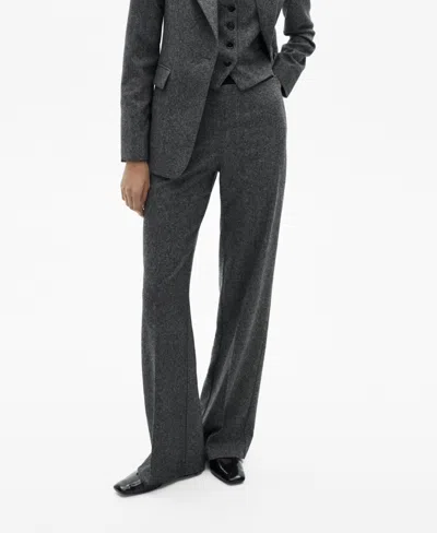 Mango Women's Marbled Wool Suit Pants In Black