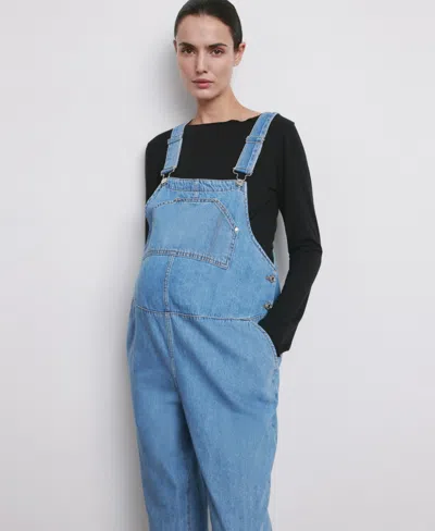Mango Women's Maternity Denim Dungarees In Blue