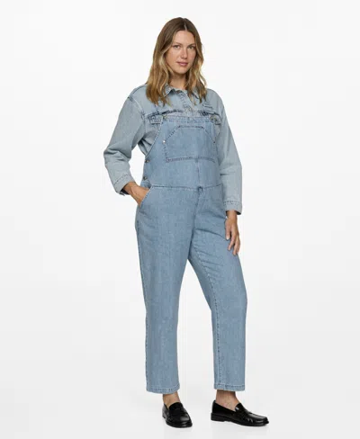 Mango Women's Maternity Denim Dungarees In Medium Blue