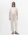 Mango Denim Maternity Overalls In Off White