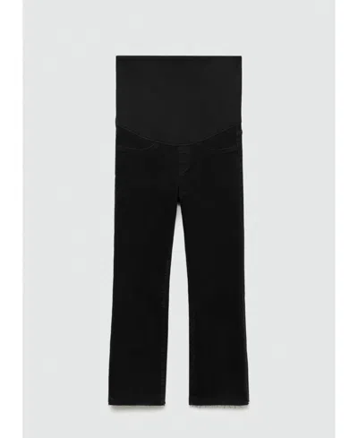 MANGO WOMEN'S MATERNITY FLARED CROPPED JEANS