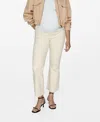 Mango Maternity Flared Cropped Jeans Off White In Off White