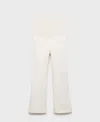 Mango Over The Bump Raw Hem Crop Flare Maternity Jeans In Neutral