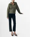 Mango Maternity Flared Cropped Jeans Black Denim In Black Denim