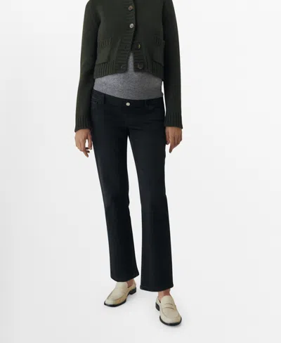Mango Women's Maternity Flared Jeans In Black Denim