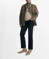 Mango Women's Maternity Straight Jeans In Black Denim