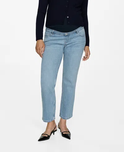 Mango Women's Maternity Straight Jeans In Medium Blue