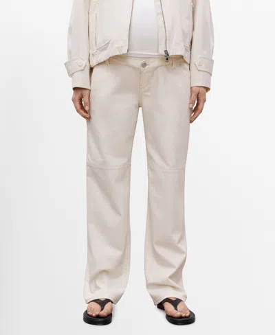 Mango Women's Maternity Wide Leg Jeans In Off White