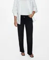 Mango Women's Maternity Wideleg Jeans In Black Denim