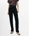 Mango Women's Matilda High-rise Straight Jeans In Black